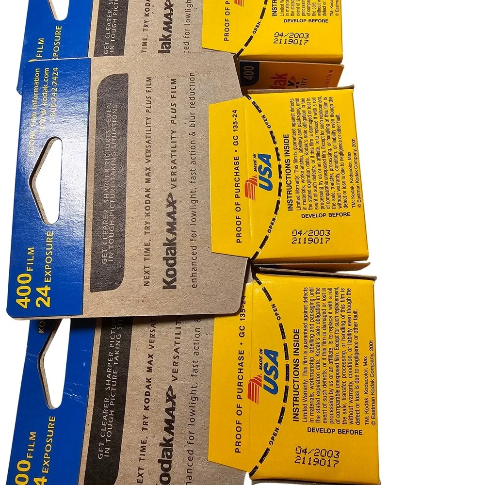 Kodak MAX 400 35mm Film 24 Exposure Color Print 3 Rolls Expired 2003 GC 135-24